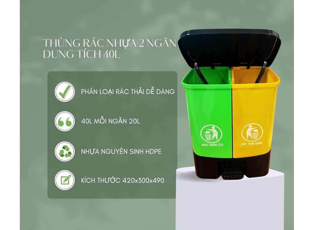 2-compartment trash can