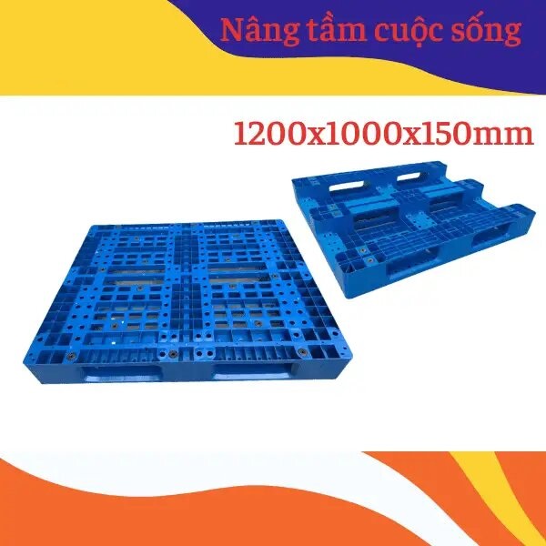 Pallet-Nhua-1200x1000x150-Green-3